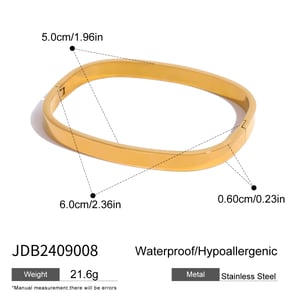 1 Piece Simple Classic Style Geometric Shape Stainless Steel  Gold Color Women's Bangle h5 